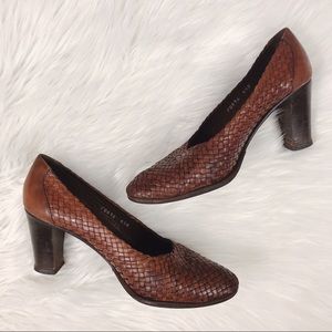 Vintage Cole Haag Italian Braided Leather Heels